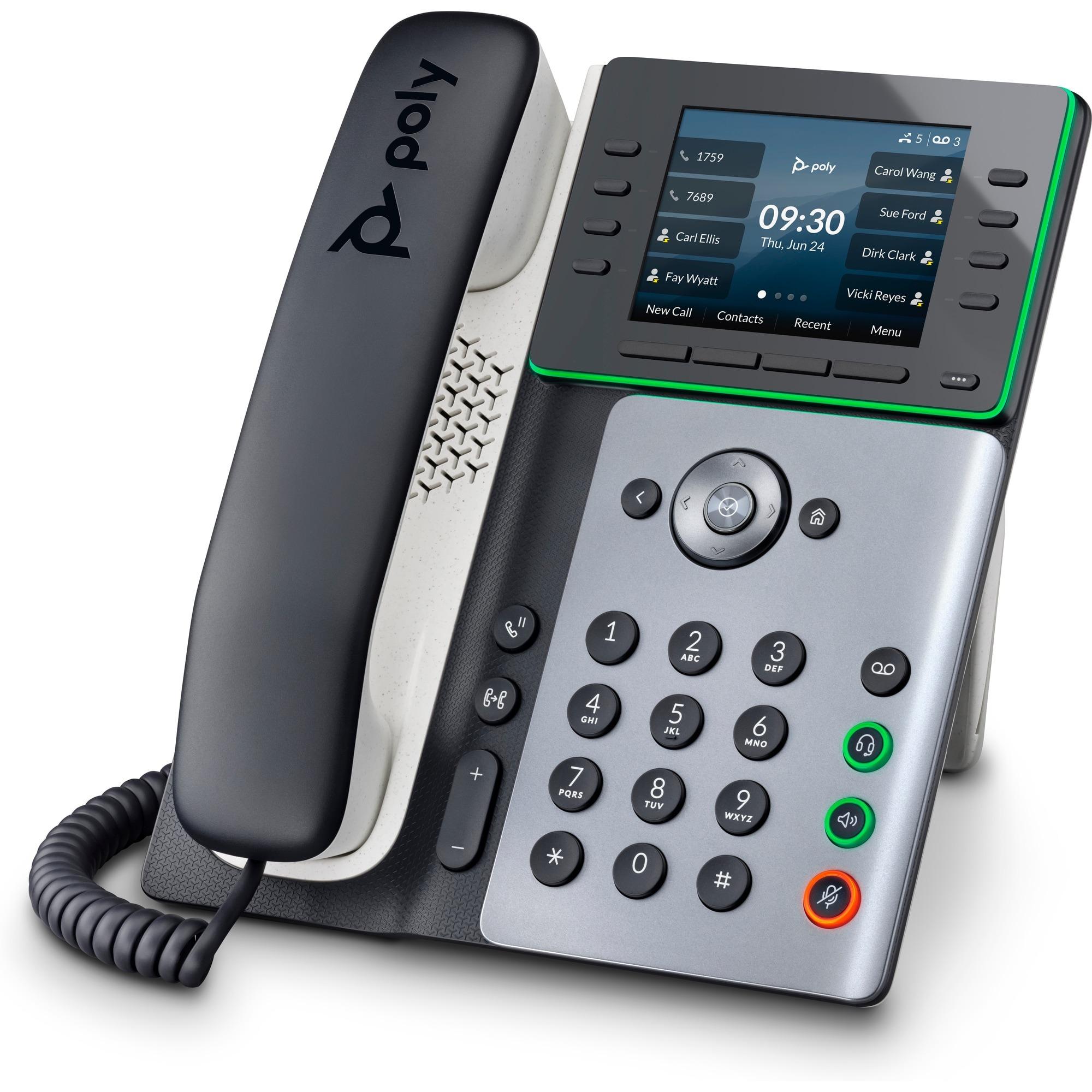 Poly 82M89AA Edge E350 IP Phone and PoE-enabled