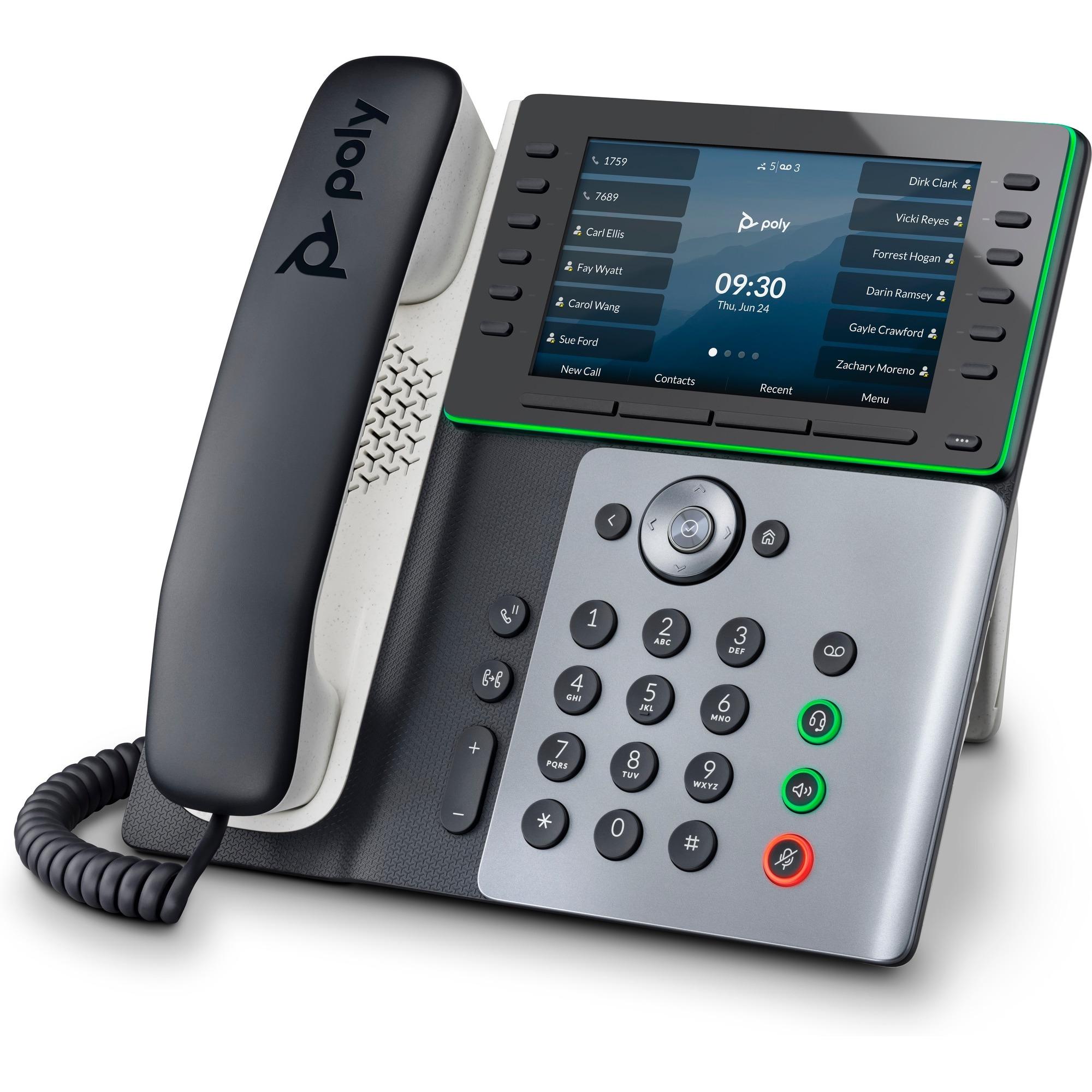 Poly 82M91AA Edge E550 IP Phone and PoE-enabled